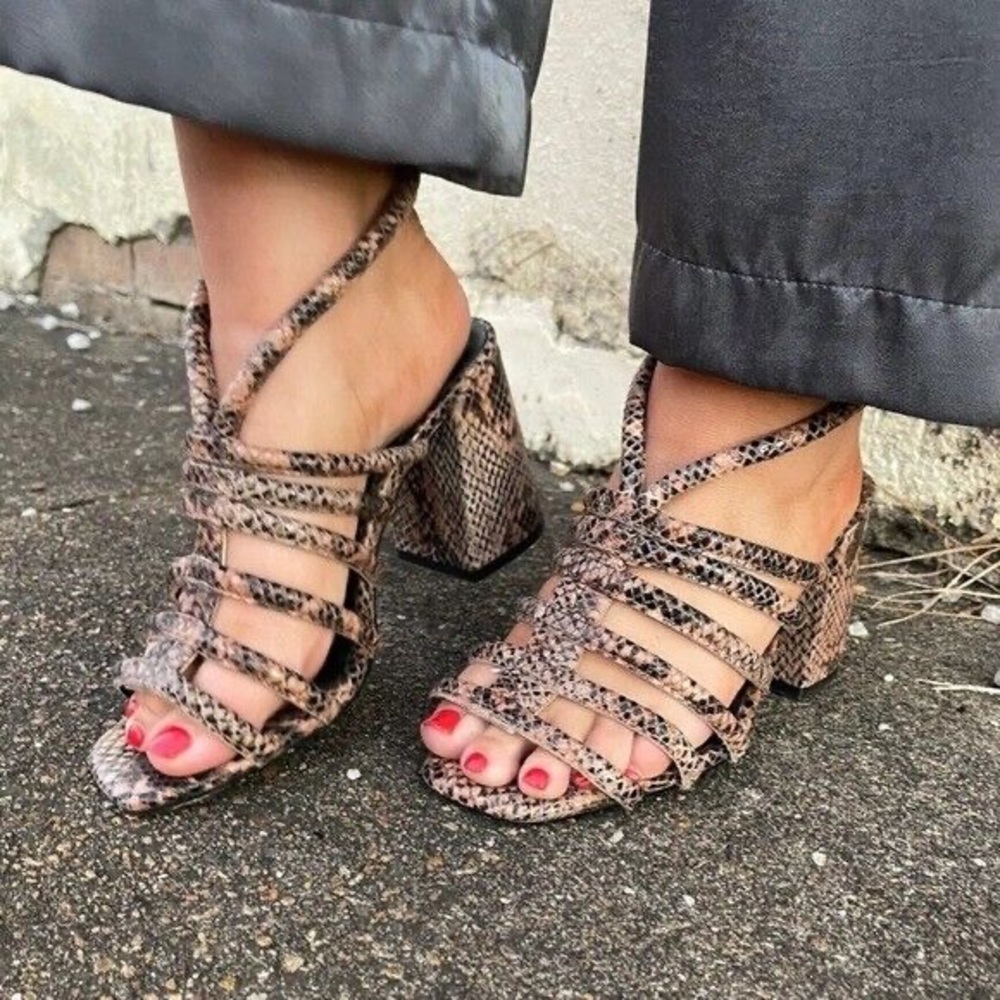 Free People Python Collette Cinched Block Sandal - image 2
